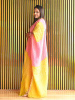 Load image into Gallery viewer, Pink and Yellow Tissue Shimmer Suit With Dupatta