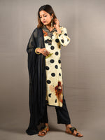 Load image into Gallery viewer, Black Polka Dots 3 Piece Pure Cotton Suit