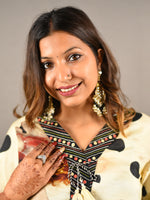 Load image into Gallery viewer, Black Polka Dots 3 Piece Pure Cotton Suit