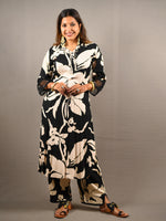 Load image into Gallery viewer, Black and White 2 Piece Pure Cotton Suit