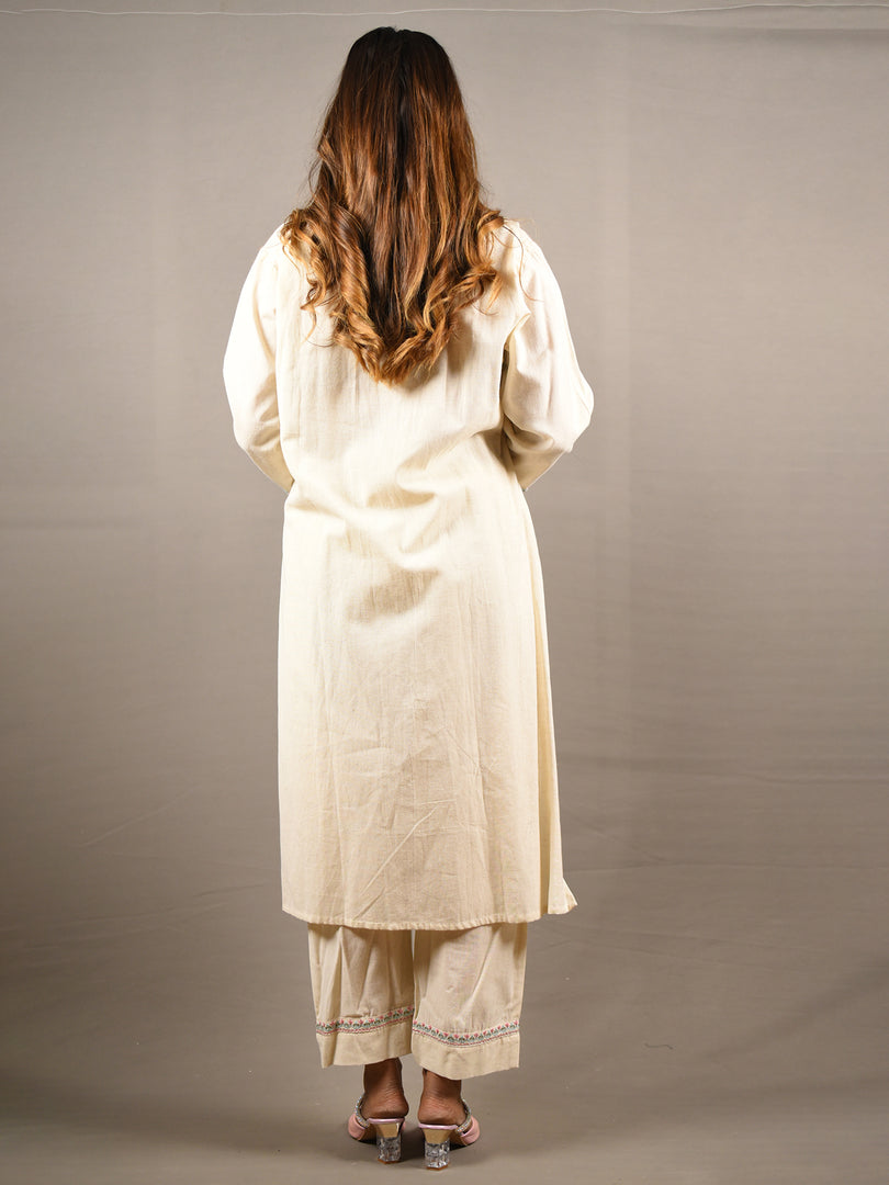 White 2 Piece Khadi Cotton Suit