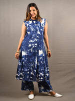 Load image into Gallery viewer, Blue and White 2 Piece Pure Cotton Suit