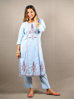 Load image into Gallery viewer, Light Blue 2 Piece Pure Cotton Suit