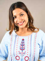 Load image into Gallery viewer, Light Blue 2 Piece Pure Cotton Suit