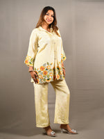 Load image into Gallery viewer, Cream Floral Embroidered Co-ord Set