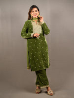 Load image into Gallery viewer, Green Soft Premium Velvet Zari Work Suit