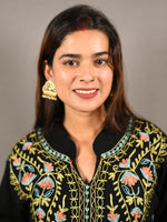 Load image into Gallery viewer, Black Floral Embroidered 3 Piece Woolen Suit