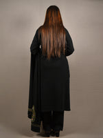 Load image into Gallery viewer, Black Floral Embroidered 3 Piece Woolen Suit