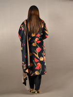 Load image into Gallery viewer, Black Soft Premium Velvet Floral Embroidered Suit