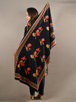 Load image into Gallery viewer, Black Soft Premium Velvet Floral Embroidered Suit