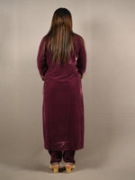 Load image into Gallery viewer, Purple Soft Premium Velvet Floral Embroidered Suit