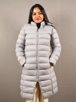 Load image into Gallery viewer, Grey Long Puffer Jacket