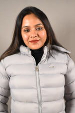 Load image into Gallery viewer, Grey Long Puffer Jacket