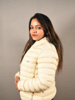Load image into Gallery viewer, Cream Puffer Jacket