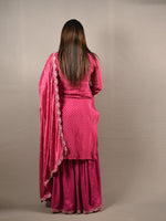 Load image into Gallery viewer, Orange and Pink Sharara Suit with Machine work and Mirrors