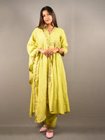 Load image into Gallery viewer, Pastel Green Embroidered Anarkali Suit Set with Dupatta