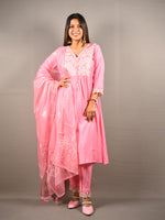 Load image into Gallery viewer, Flared Suit Set With Dupatta And Embroidery