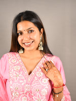 Load image into Gallery viewer, Flared Suit Set With Dupatta And Embroidery