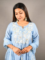 Load image into Gallery viewer, Flared Suit Set With Dupatta And Embroidery