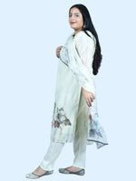 Load image into Gallery viewer, Off White Digital Printed Cotton Blend Straight Suit with Dupatta