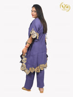 Load image into Gallery viewer, Purple Floral Printed Kaftan Co–ord Set