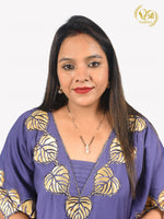 Load image into Gallery viewer, Purple Floral Printed Kaftan Co–ord Set