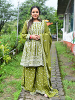 Load image into Gallery viewer, Original Stone Chinon Fabric Computer Work Sharara