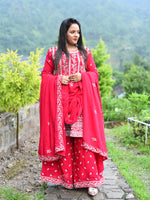 Load image into Gallery viewer, Original Stone Chinon Fabric Computer Work Sharara