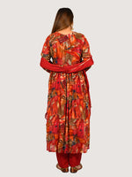 Load image into Gallery viewer, Aliya Cut Red Suit in Chinon Fabric With Chiffon Dupatta