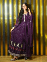 Load image into Gallery viewer, Embroidered Georgette Frock Suit With Dupatta