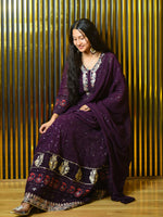 Load image into Gallery viewer, Embroidered Georgette Frock Suit With Dupatta