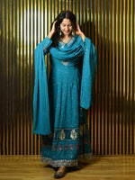 Load image into Gallery viewer, Embroidered Georgette Frock Suit With Dupatta