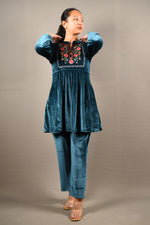 Load image into Gallery viewer, Blue Velvet Machine Weave Co-ord Set
