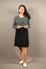 Load image into Gallery viewer, Black Korean Style 2 Piece Woolen Dress
