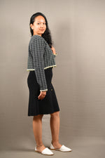 Load image into Gallery viewer, Black Korean Style 2 Piece Woolen Dress
