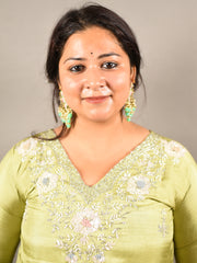 Pure Dola silk with handwork and Multi-Color Dupatta