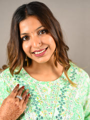 Light Green 3 Piece Pure Cotton Suit