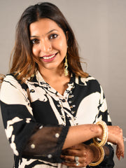 Black and White 2 Piece Pure Cotton Suit