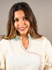 White 2 Piece Khadi Cotton Suit