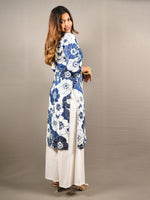 Load image into Gallery viewer, Blue and White 2 Piece Pure Cotton Suit
