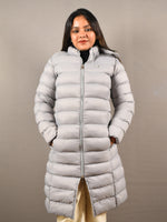 Load image into Gallery viewer, Grey Long Puffer Jacket
