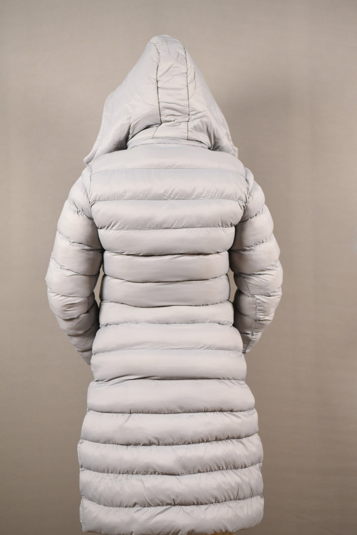 Grey Long Puffer Jacket