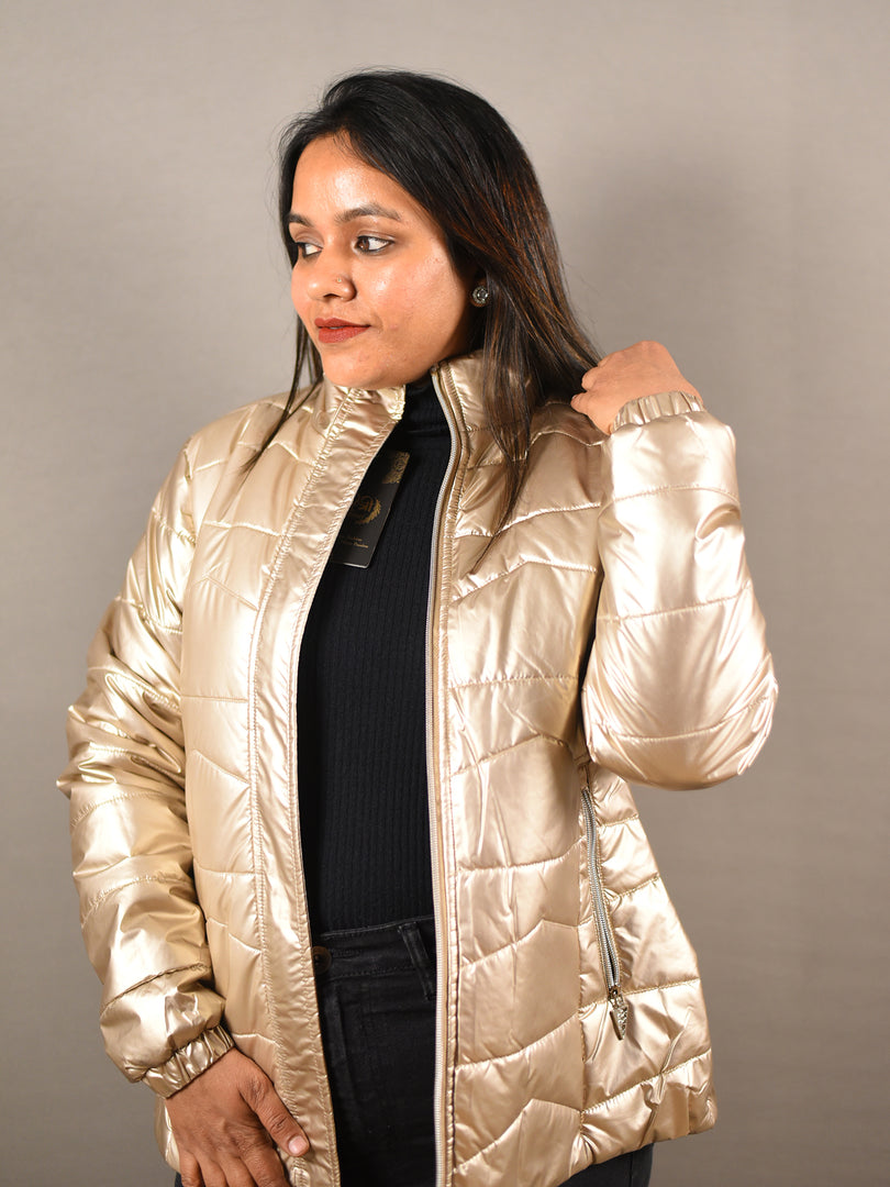 Metallic Gold Puffer Jacket