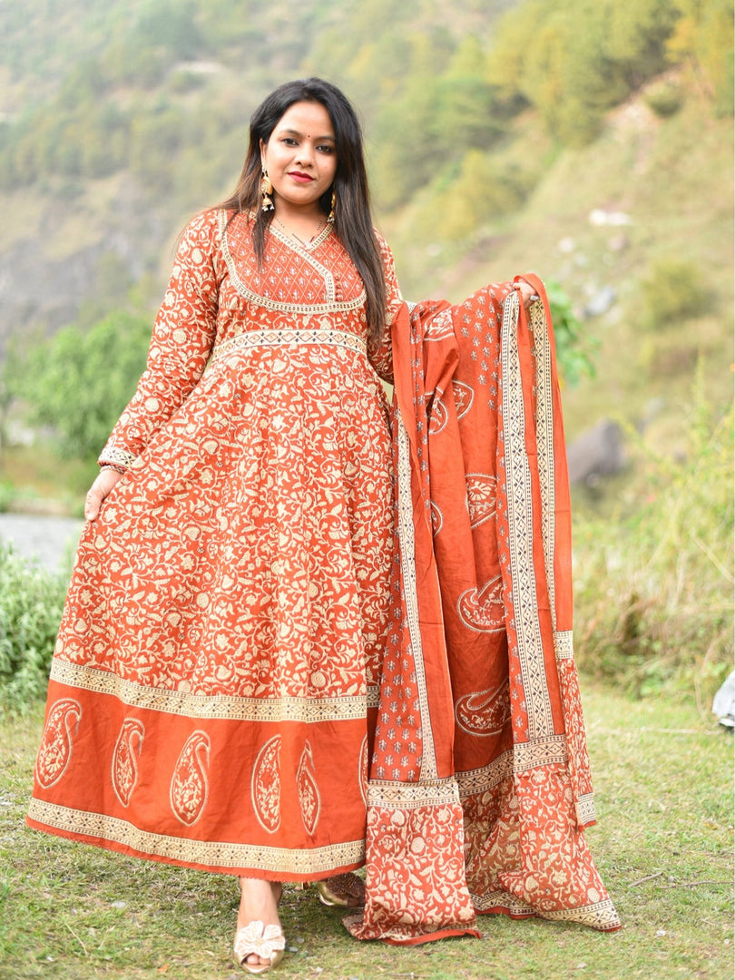 3 Piece Cotton Frock Suit