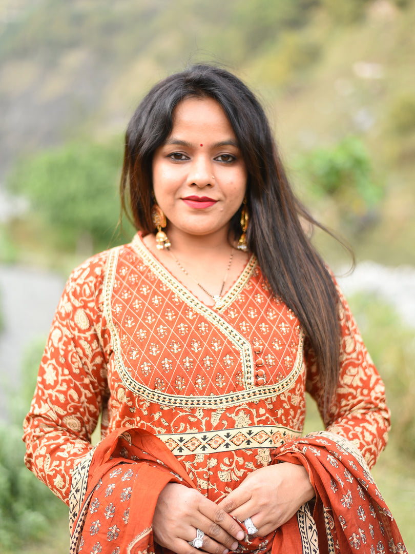 3 Piece Cotton Frock Suit