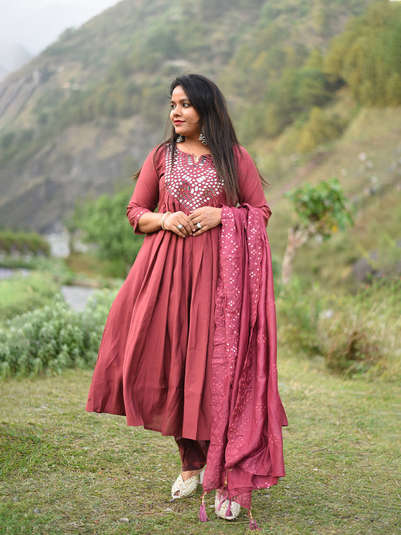 3 Piece Cotton Frock Suit
