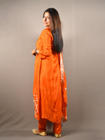 Load image into Gallery viewer, Radiant Orange Floral Embroidered Suit Set with Dupatta
