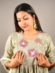 Embroidered Georgette Frock Suit With Dupatta