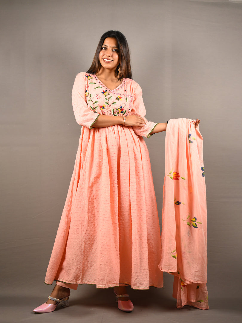 3 Piece Cotton Frock Suit
