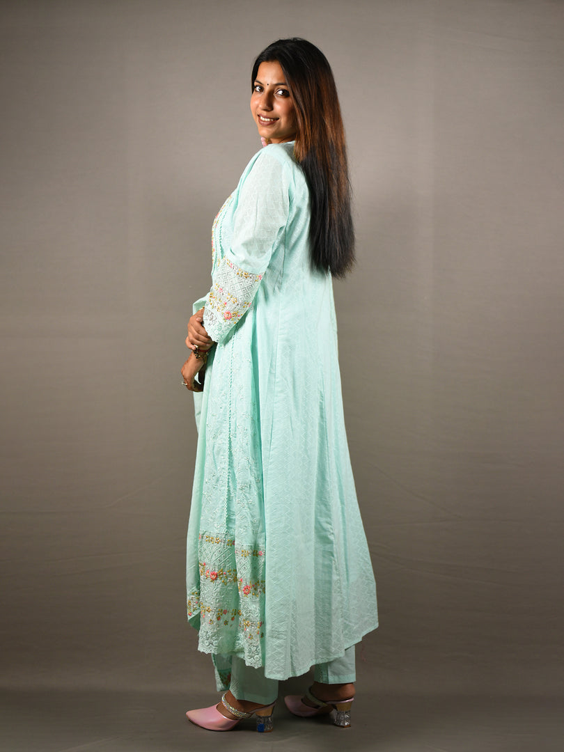 3 Piece Cotton Frock Suit